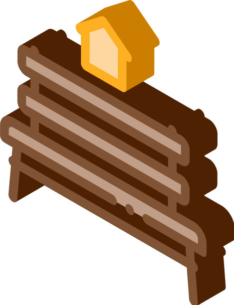 长凳无家可归的家等距图标图片下载