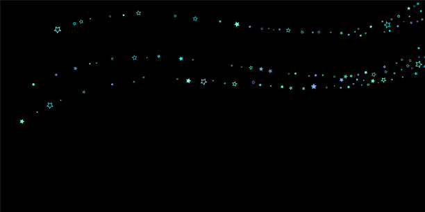 蓝色，青色，绿松石色，星星色，五彩纸屑图片下载