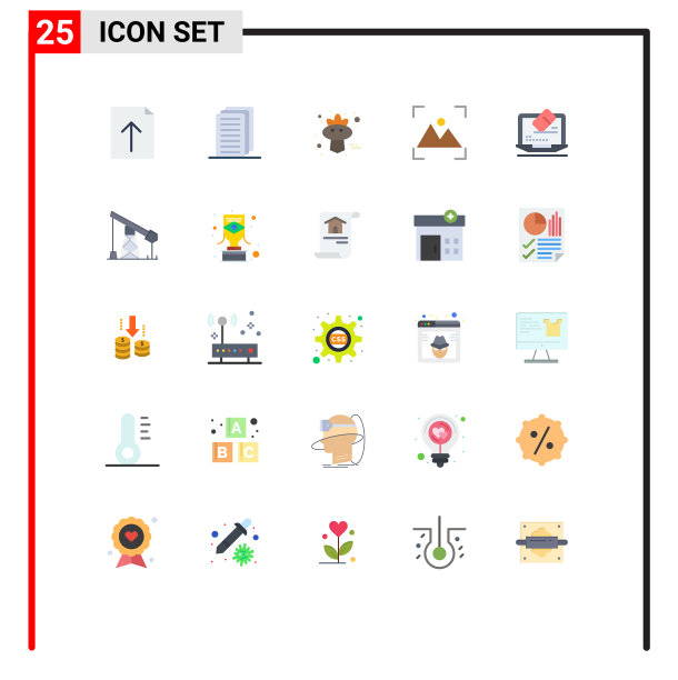 象形图设置25个简单平色屏幕图片下载