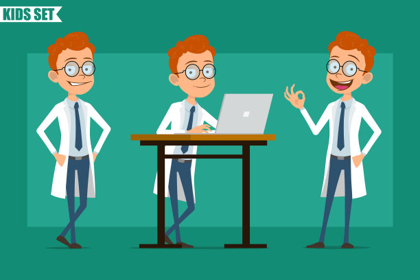 卡通小医生男孩角色集图片下载