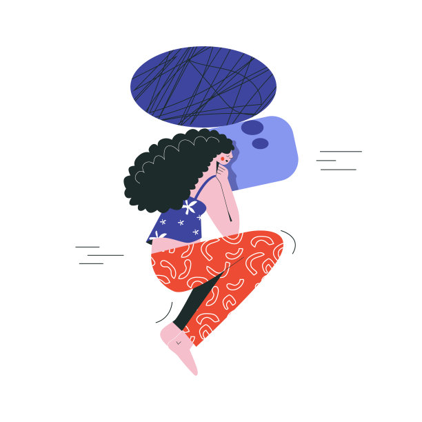 糟糕的夜晚，睡眠不适，失眠，噩梦，被打扰的女人醒了，在压力平向量插图图片下载