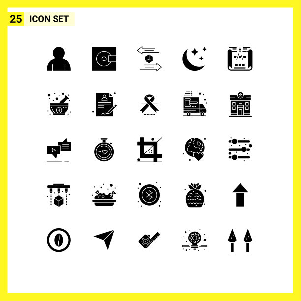 25固体字形概念的网站移动和图片下载