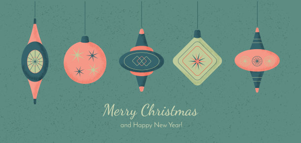 用圣诞树玩具装饰的卡片图片下载