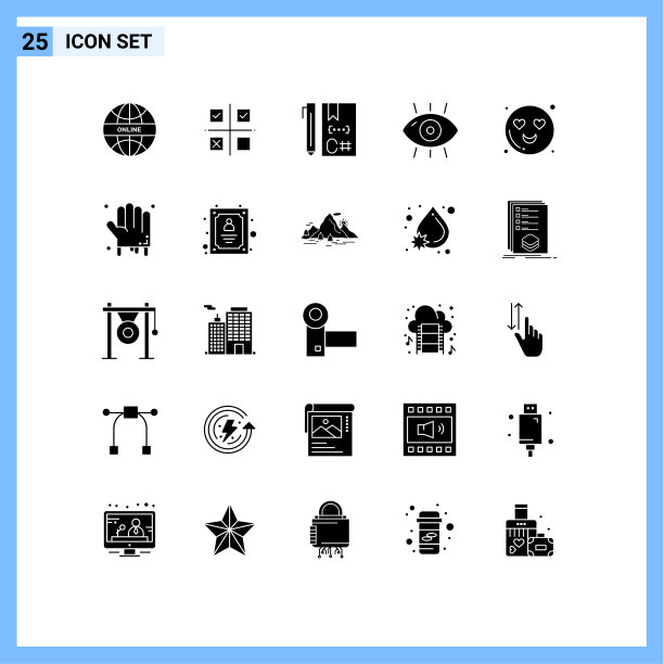 25个创意图标的现代符号和符号图片下载