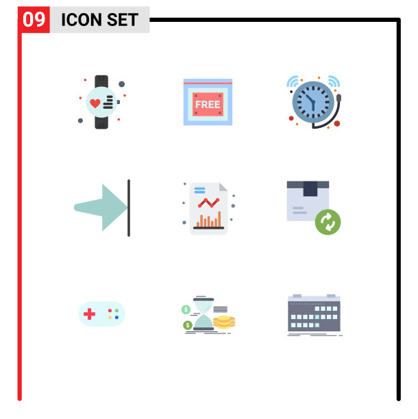设置9个单位的颜色网格增长业务图片下载
