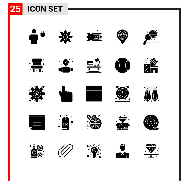 分组25个固体符号符号和符号图片下载