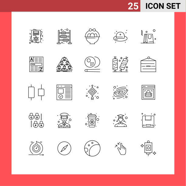 可编辑的线包25个简单的线购物图片下载