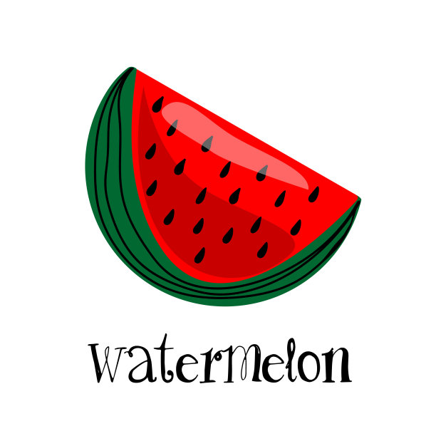 西瓜图标平面矢量插图图片下载