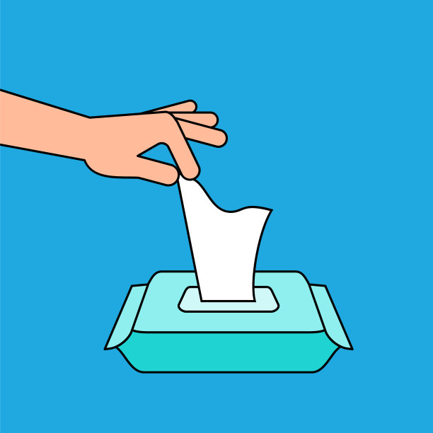 酒精消毒消毒纸巾盒。图片下载