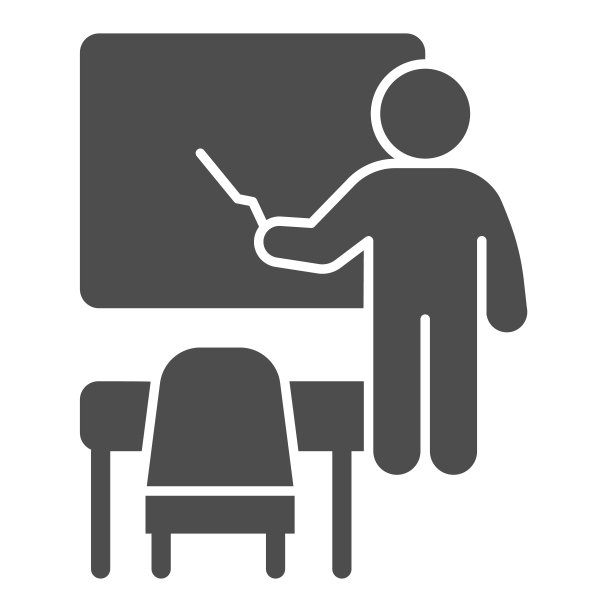 教师近黑板和课桌立体图标，学校概念，教师与指针和白板标志在白色背景，小学生，黑板图标在象形风格的网页设计。矢量图形。图片下载