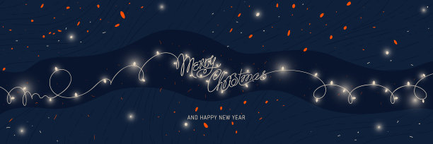 圣诞快乐，并附上新年贺卡。以星空为背景的魔幻灯笼图片下载