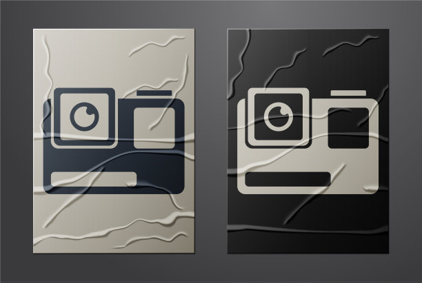 白色行动极端相机图标孤立图片下载