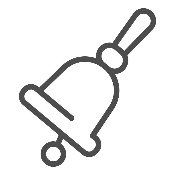 钟与手柄线图标，学校概念，学校钟标志上的白色背景，知识日假日图标在轮廓风格的移动概念和网页设计。矢量图形。图片下载