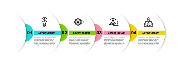 设置线灯泡与美元，齿轮，启动项目概念和层次组织图。业务信息模板。向量图片下载