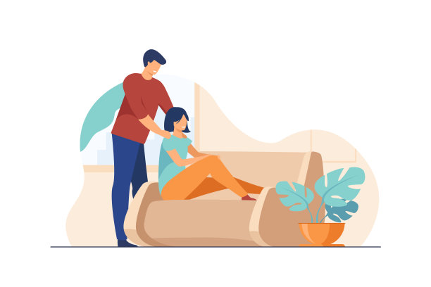 幸福的年轻夫妇在家图片下载