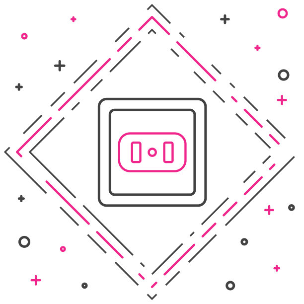 线路电源插座图标隔离在白色上图片下载