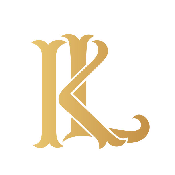 金色的KL字母组合。图片下载