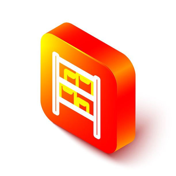 等距线仓库图标隔离在白色上图片下载