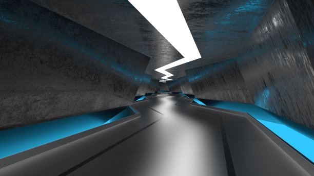 霓虹灯的未来隧道图片下载