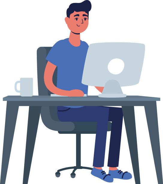 桌上有电脑设计的人图片下载