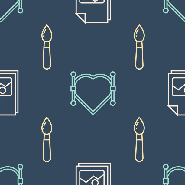 布景线画山水画笔刷心图片下载