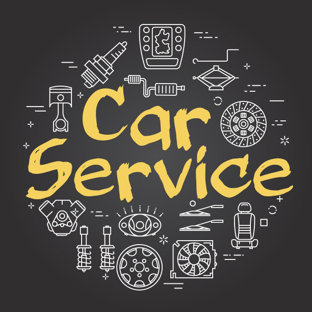 黑线圆横幅与文字车图片下载