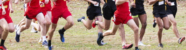 跑步者的腿在草地上赛跑图片下载