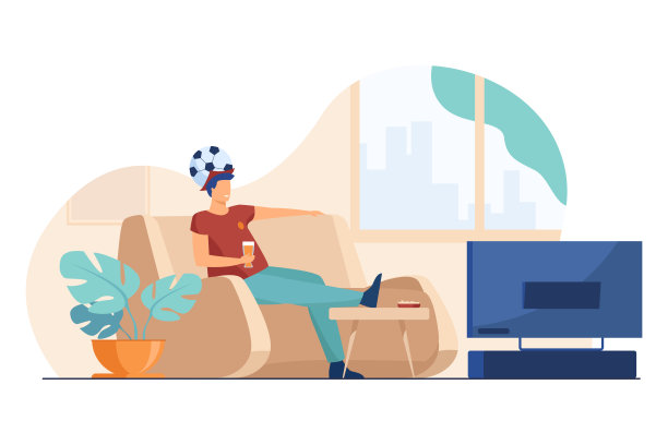 足球迷在电视上看比赛图片下载