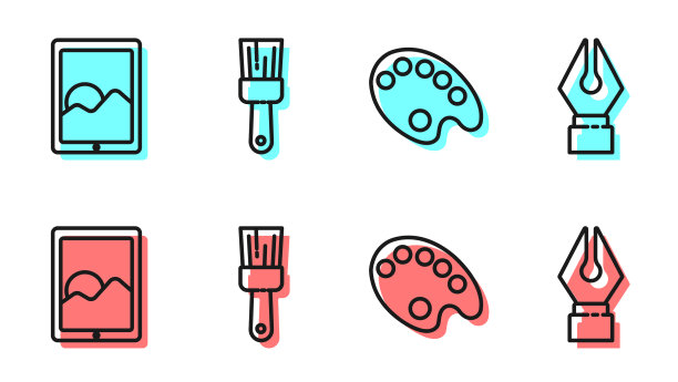 设置线条调色板图形板油漆刷和图片下载