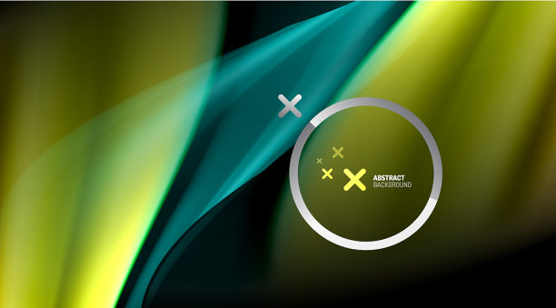 漩涡曲线模糊了彩色全息线图片下载