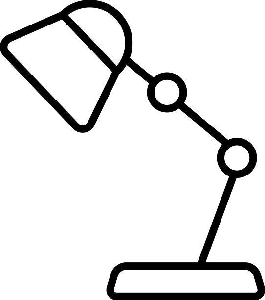 台灯图标线条风格图片下载