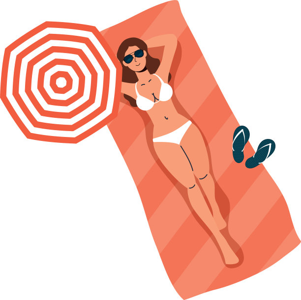 穿着比基尼、戴着眼镜的女孩卡通图片下载