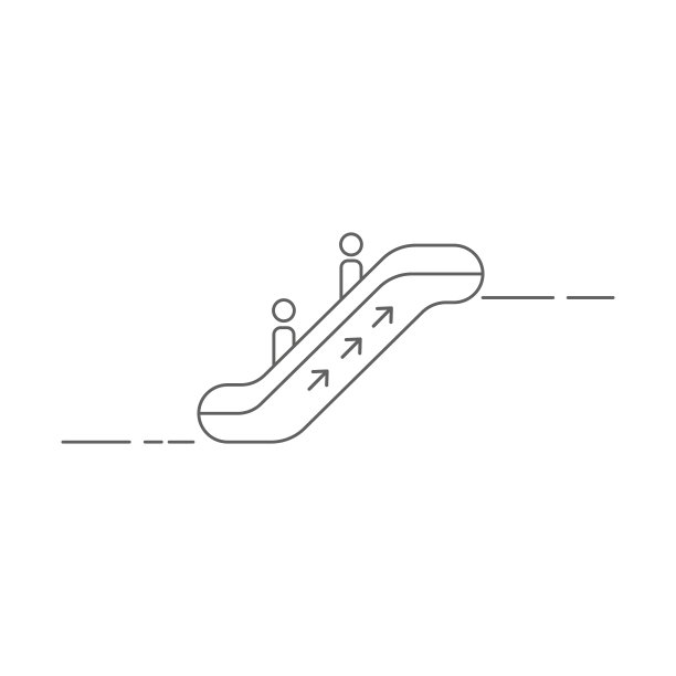 自动扶梯下行信息信号呈线性图片下载
