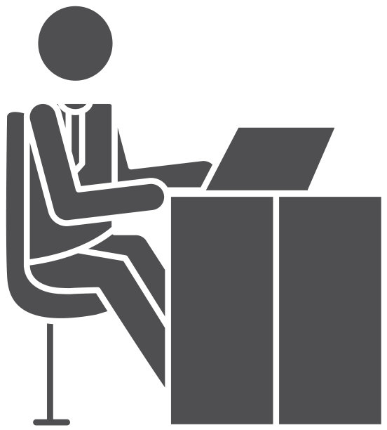 图标人工作在办公室办公桌图标图片下载