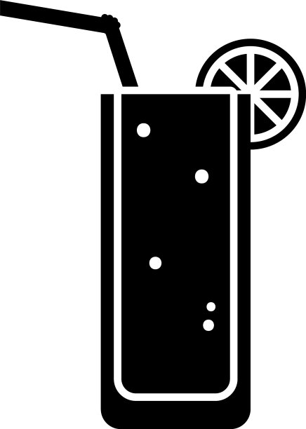 柠檬水饮料图标剪影风格图片下载