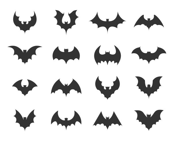 设置黑色的蝙蝠剪影图片下载