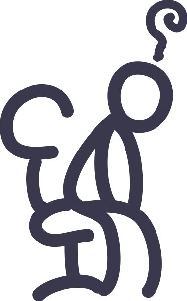 在座椅填充风格图标上带有头痛的Stickfigure图片下载