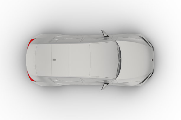 自动驾驶，自动驾驶，电动汽车，通用白色轿车隔离对白色，没有窗户图片下载