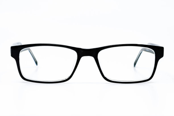 白色背景上的黑框眼镜图片下载