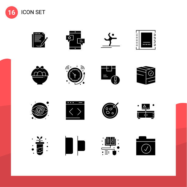 将16个实字形、符号和符号分组图片下载