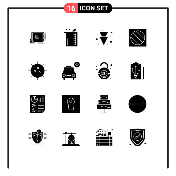 设置16个现代UI图标符号标志图片下载