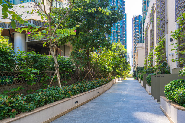 建筑立面在香港，住宅房地产图片下载