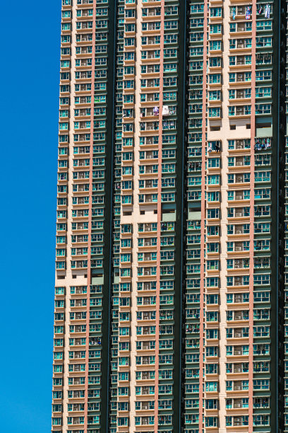 建筑立面在香港，住宅房地产图片下载