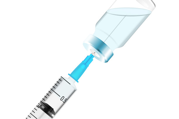 带针和瓶的塑料注射器。接种疫苗的概念图片下载