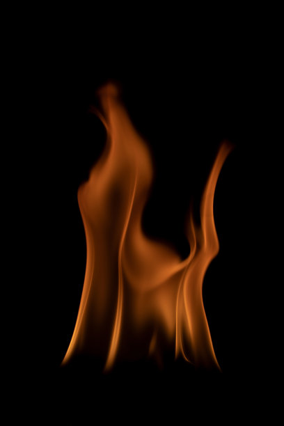 火焰在黑色背景。图片下载