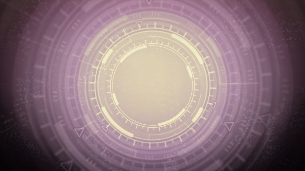 明亮的现代抽象背景移动hud或ui圆，赛博朋克概念-抽象3D渲染图片下载