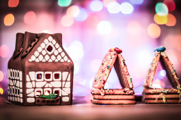 圣诞姜饼屋。图片与文字空间图片下载