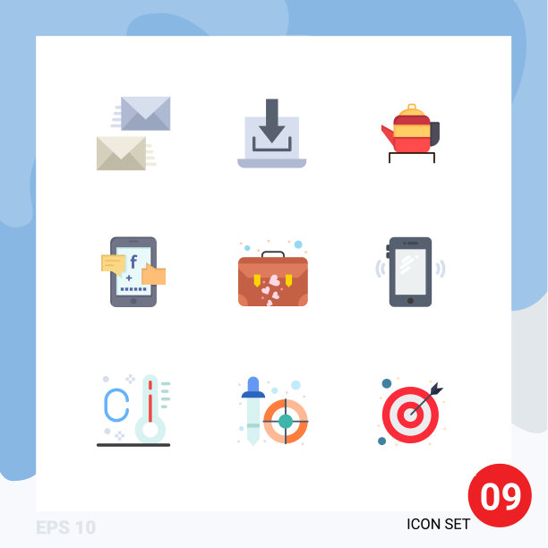 9 .用户界面平面彩色包装现代标识图片下载