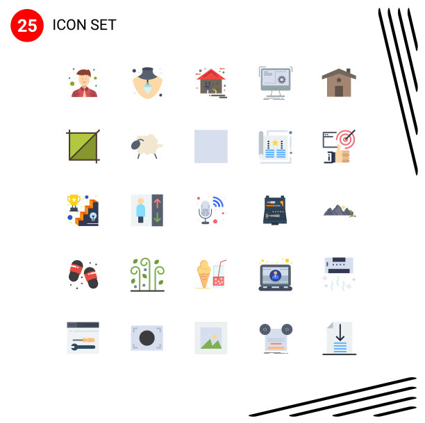 设置25个商业平面颜色包为家图片下载