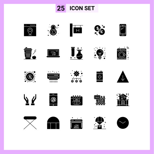 股票图标包25行符号和符号图片下载